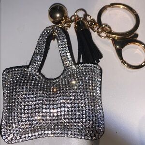 Crystal bag/purse charm keychain with tassel